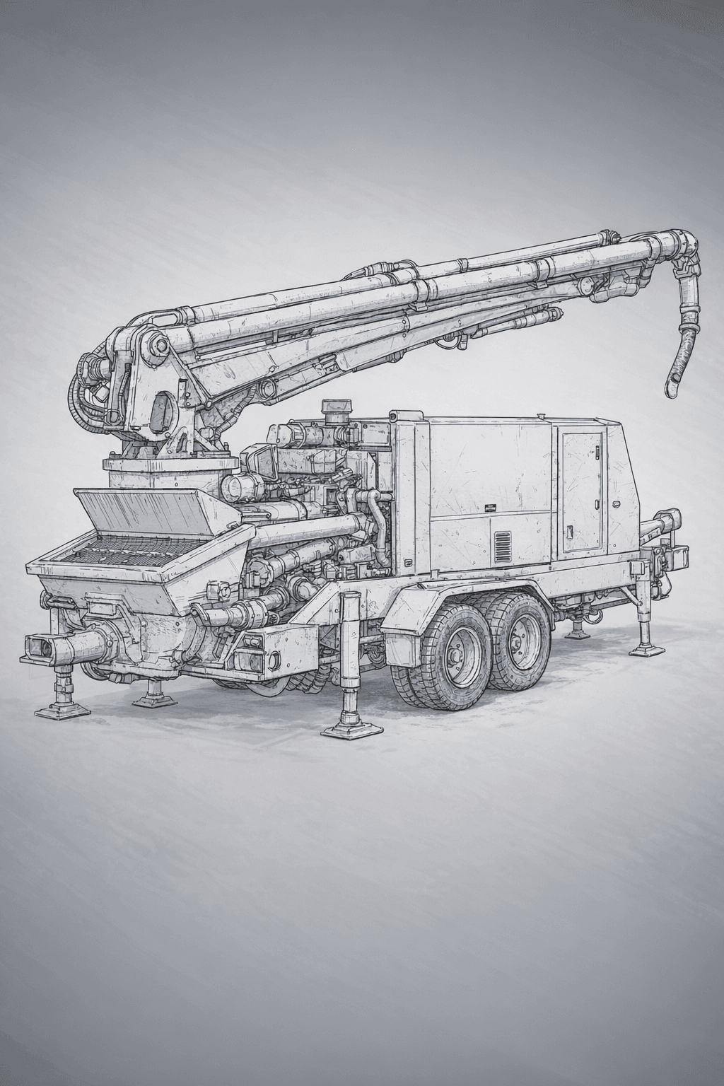 Bomba de hormigón para suelos en operación